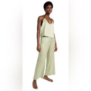 NWOT LUNYA Washable Silk Cami and pant Set in Ethereal Green Size XL